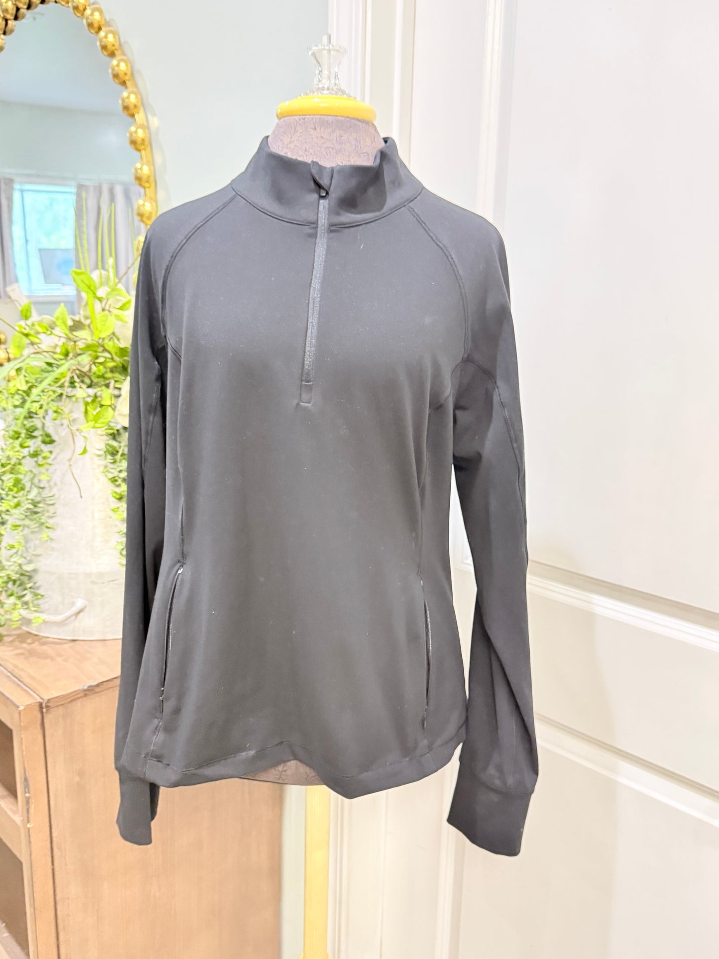 Womens Black Yogalicious 1/4 Zip XXL EUC
