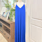 Womens Royal Blue Pleated Maxi Dress Medium EUC