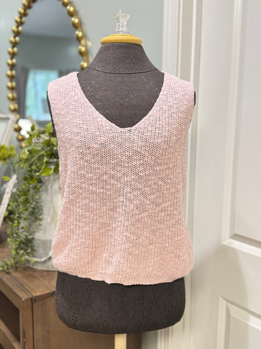 Womens ByTogether Pink Knit Tank Medium EUC