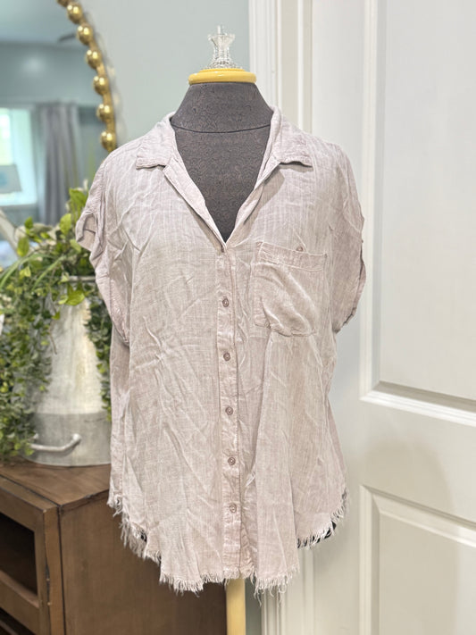 Womens Umgee Grey Blouse Large EUC
