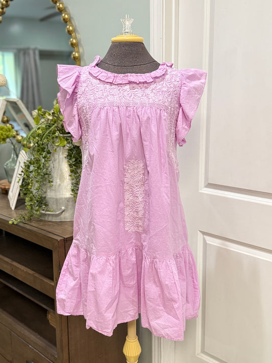 Womens J. Marie Lavender Embroidered Dress Medium