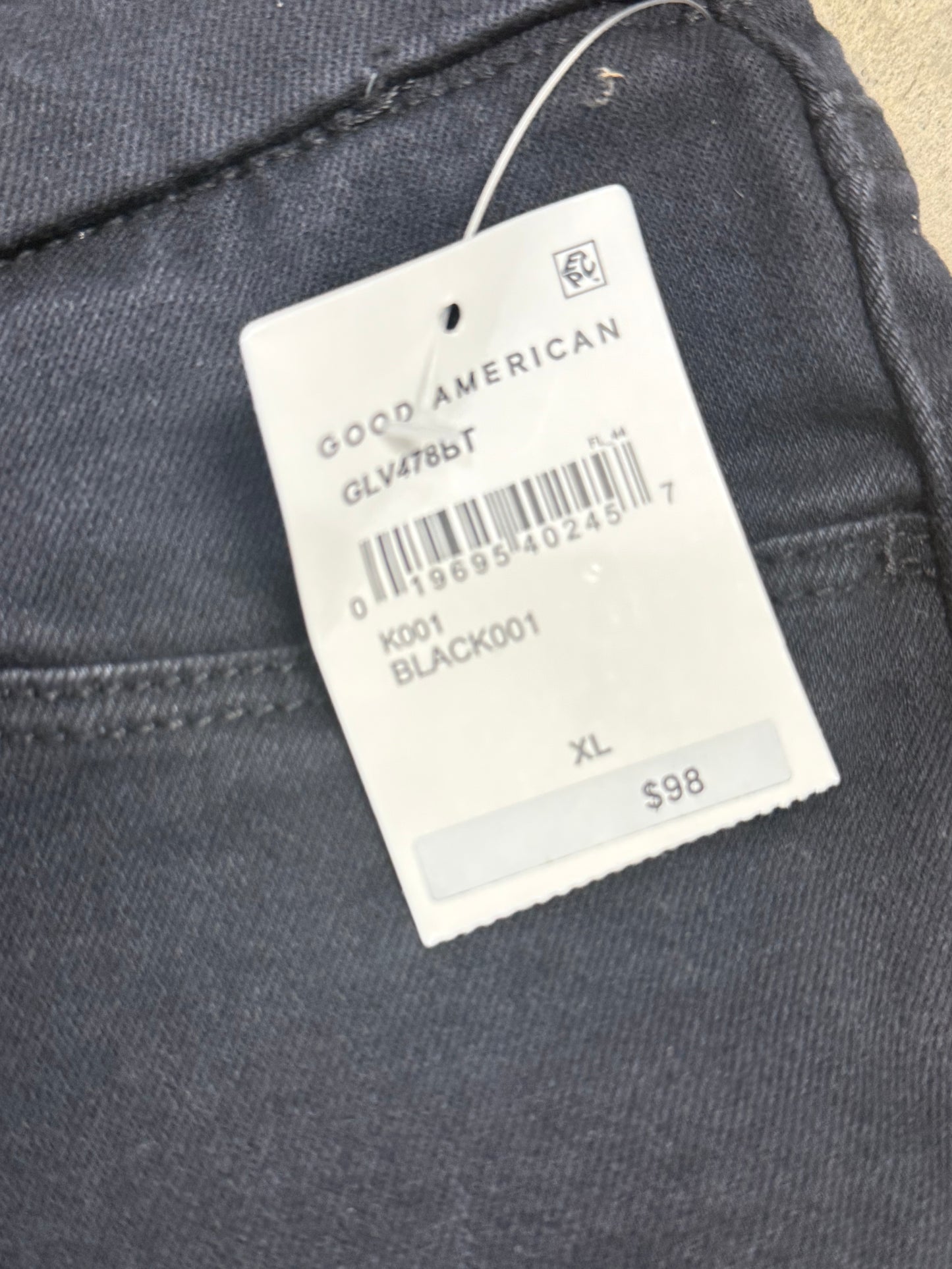 Womens Black Good American Pull On Jeans XL NWT