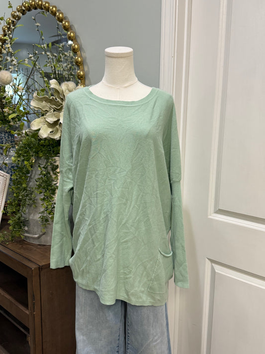Womens Tea N Rose Green Sweater M/L EUC