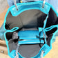 Turquoise Leopard Neoprene Tote EUC