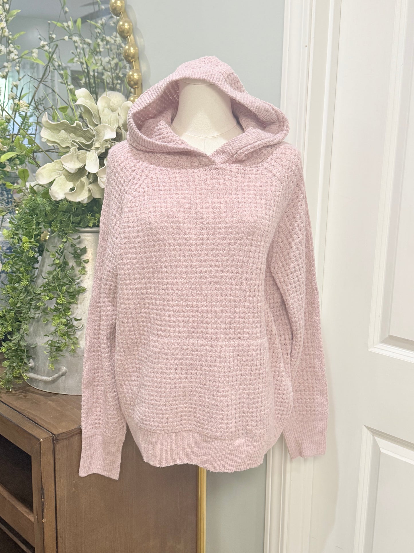 Womens Pink Quilted Pullover Medium EUC