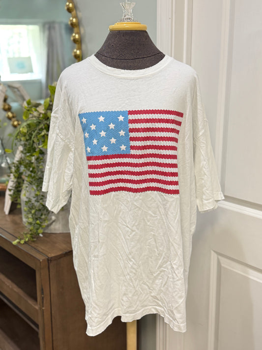 Womens American Flag Zutter Tshirt M/L