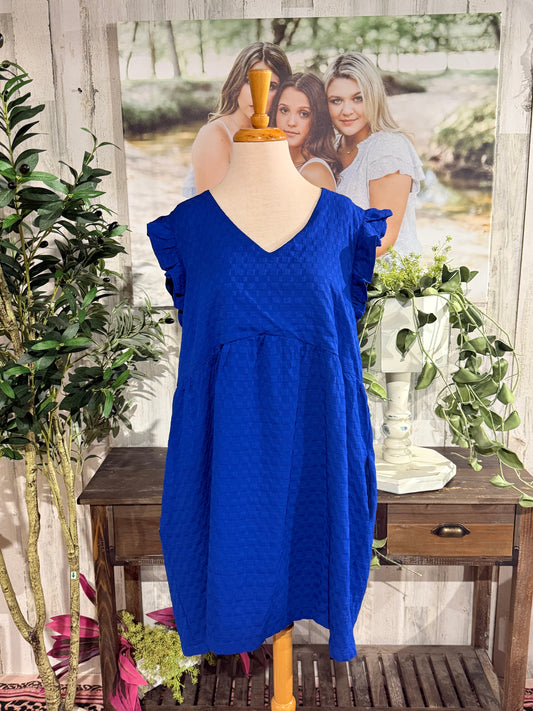 Womens Umgee Flutter Sleeve Midi Dress XL EUC