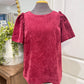Womens Crown & Ivy Short Sleeve Corduroy Blouse Medium EUC