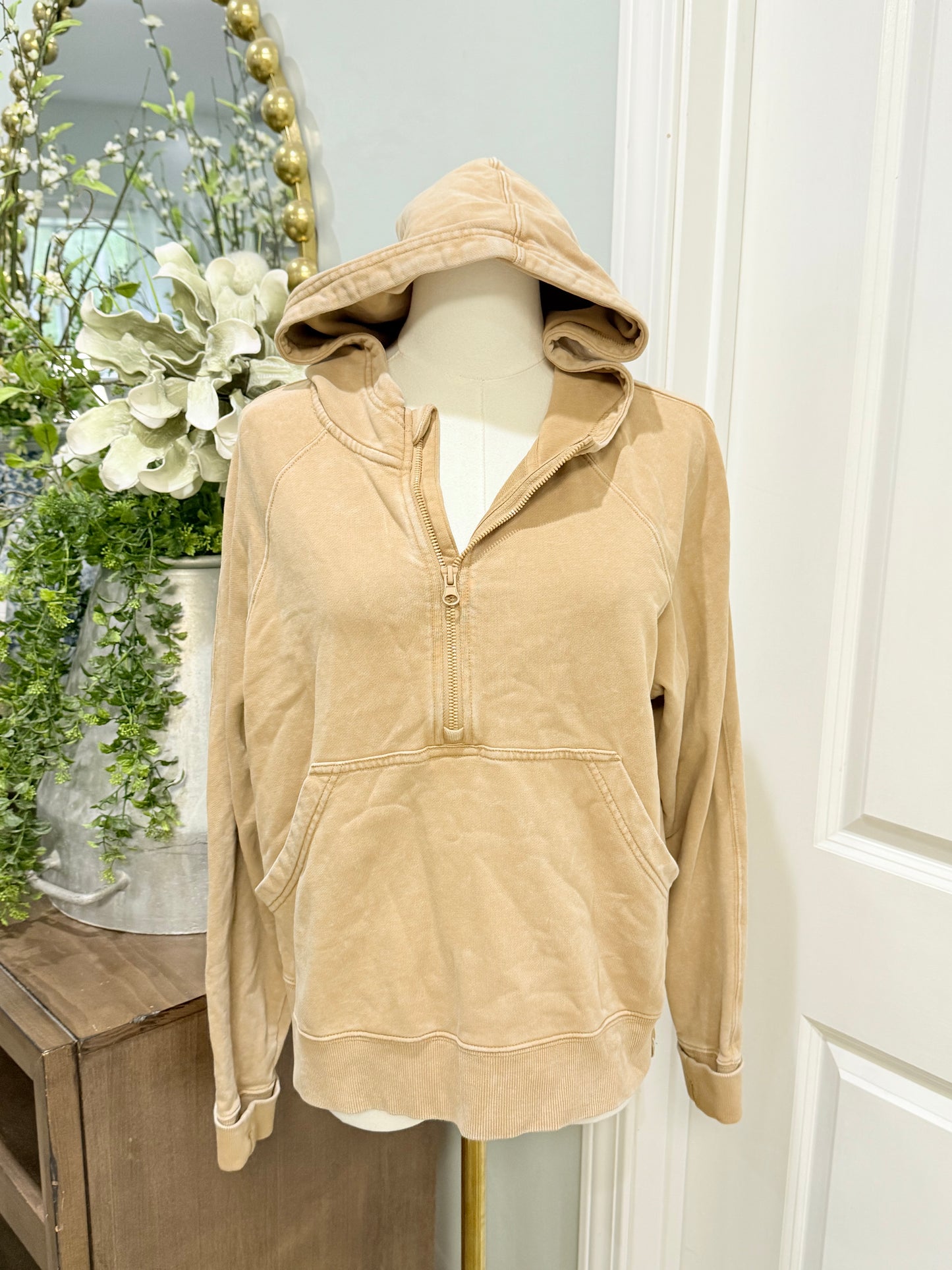 Womens Tan Acid Wash Jacket Small EUC