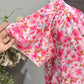 Womens Pink Floral Blouse Large EUC