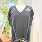 Womens Black POL Blouse Medium EUC