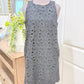 Womens Black Eyelet Dress Small NWT