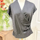 Womens 2Hearts Black Satin Blouse Small NWT