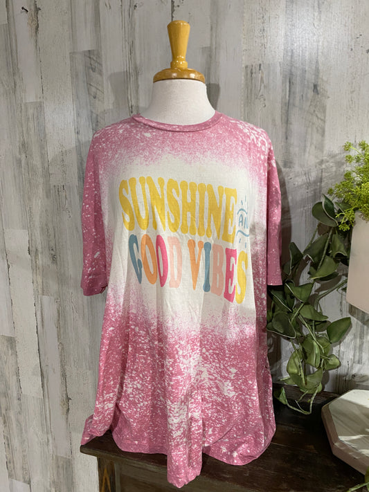 Womens Sunshine & Good Vibes Tshirt 3x