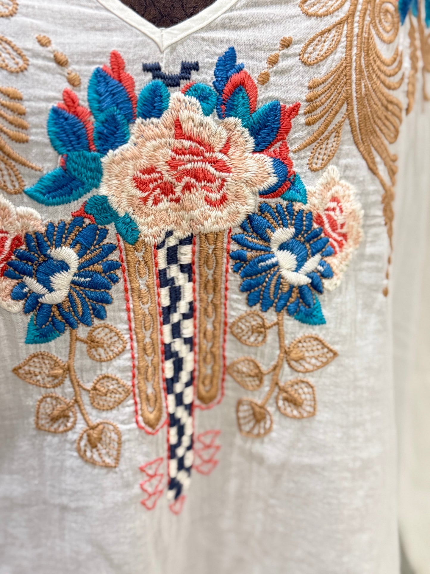 Womens Johnny Was Embroidered Tunic Size Medium EUC