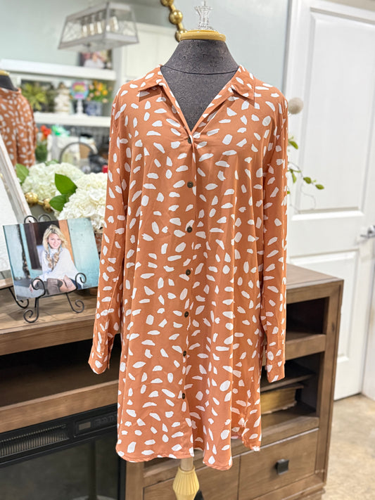Womens Umgee Leopard Dress Large EUC
