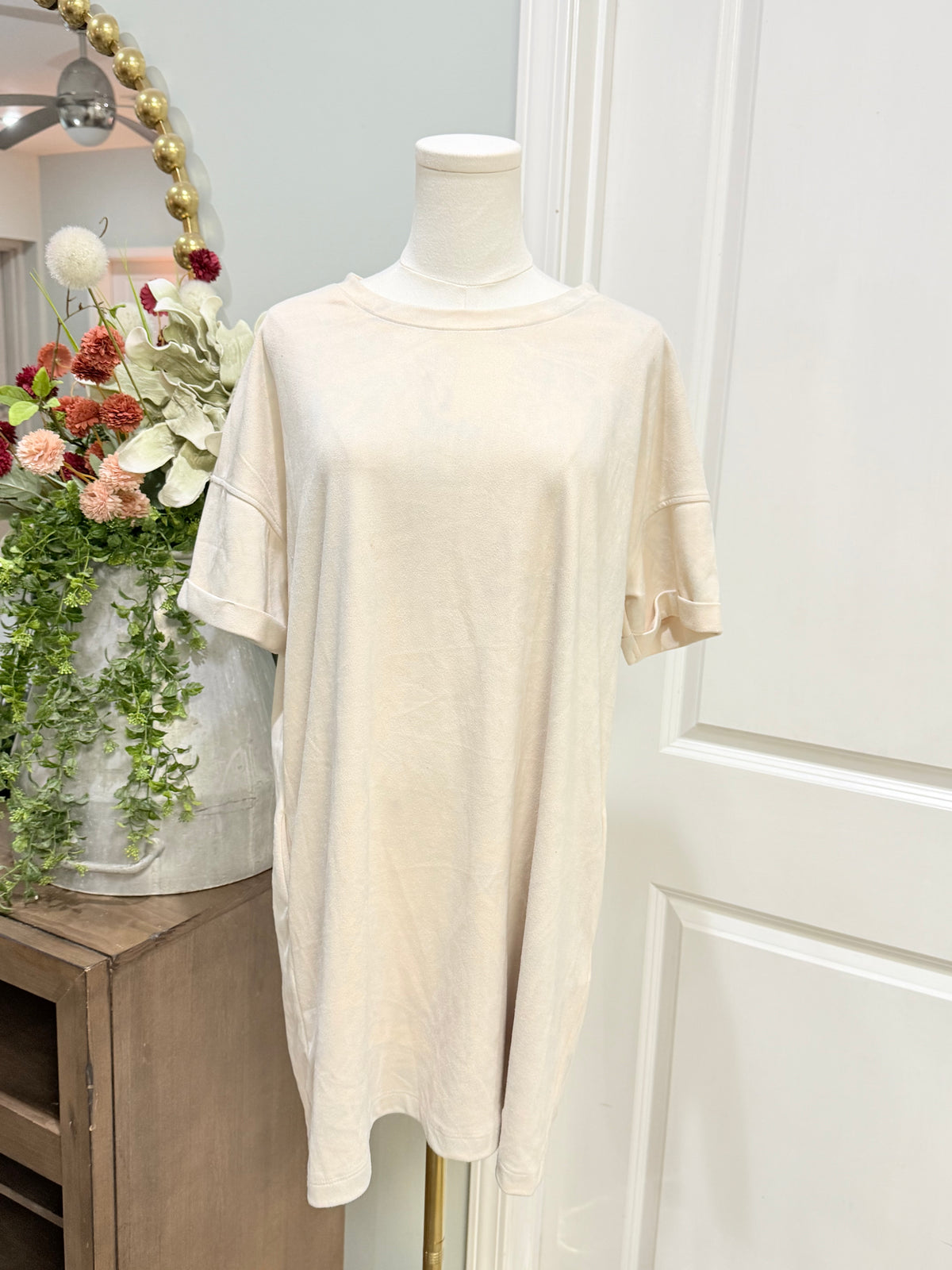 Womens Suede Like Midi Dress Medium