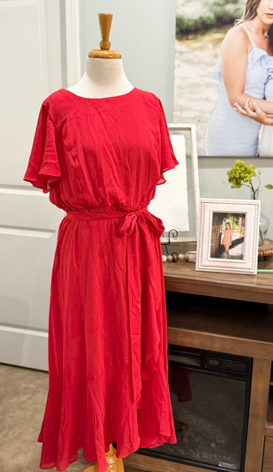 Womens Lane Bryant Red Fancy Dress Size 18P NWT $89