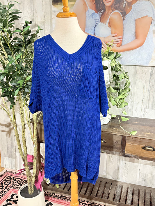 Womens Bibi Short Sleeve Sweater Tunic XL GUC