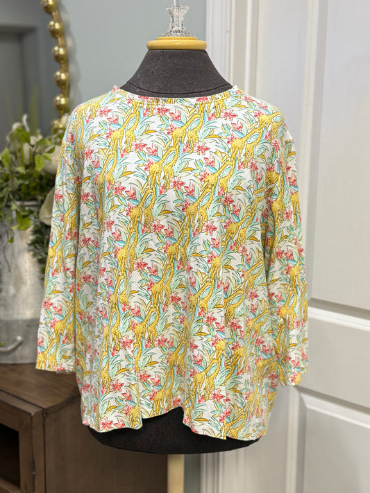 Womens Kim Rogers Floral Blouse Size 1X EUC