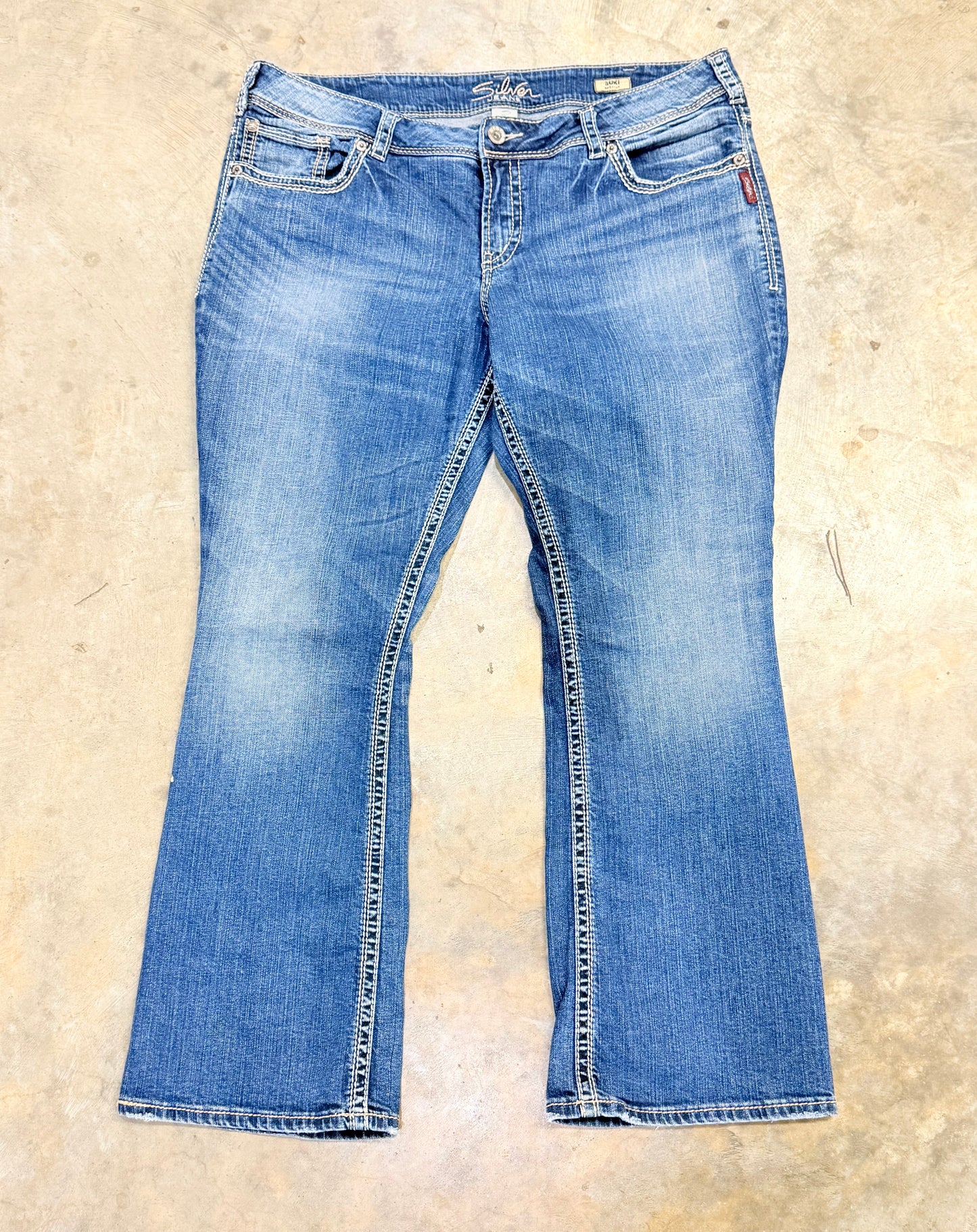 Womens Silver Suki Jeans Size 20 EUC