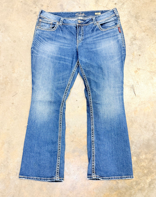 Womens Silver Suki Jeans Size 20 EUC