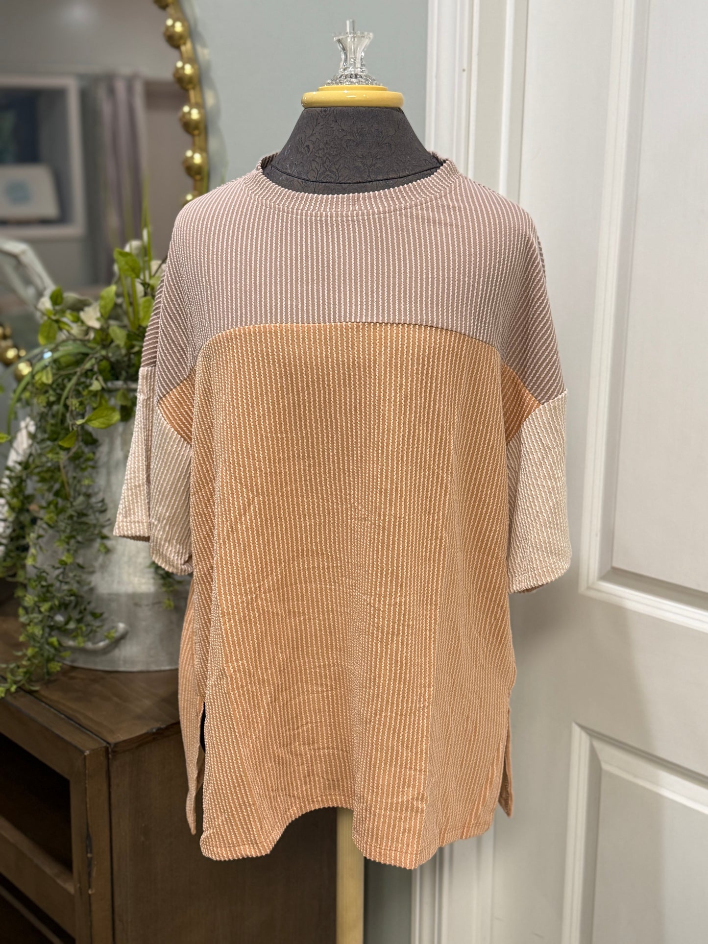 Womens Ribbed Blouse Large NWOT