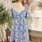 Womens &Merci Floral Peplum Smocked Dress Large EUC