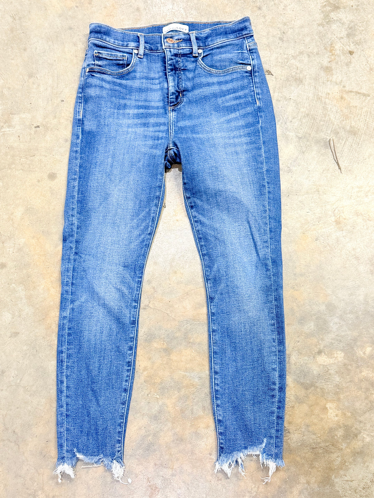 Womens Loft Fringe Skinny Jeans Size 4 EUC