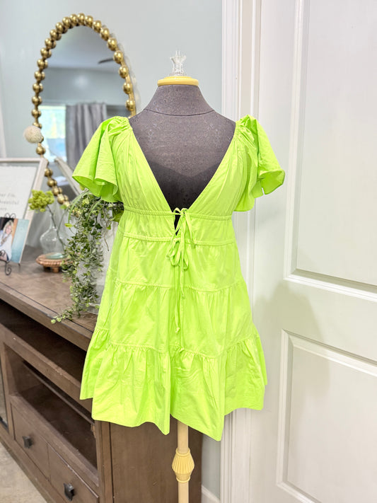 Womens Olivaceous Peplum Dress Medium EUC