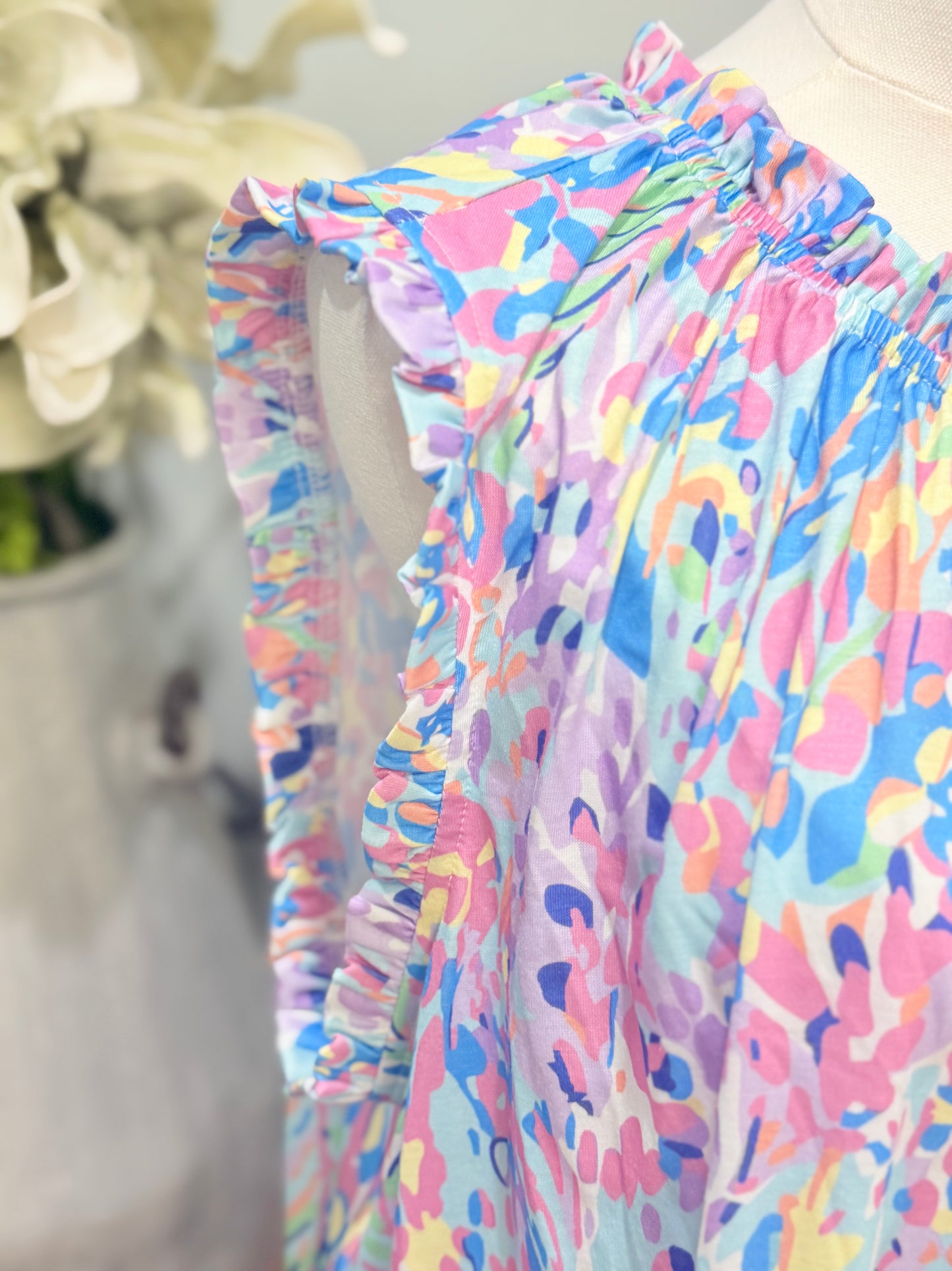 Womens Chicsoul Flutter Sleeve Blouse 1X EUC