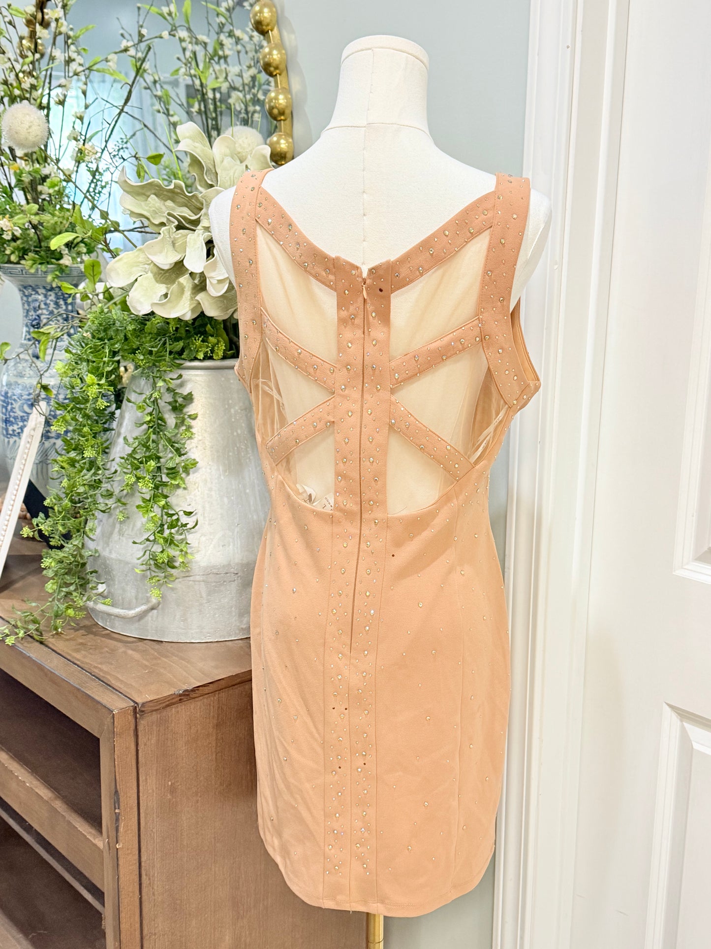 Womens NikiBiki Stone Nude Dress Large EUC