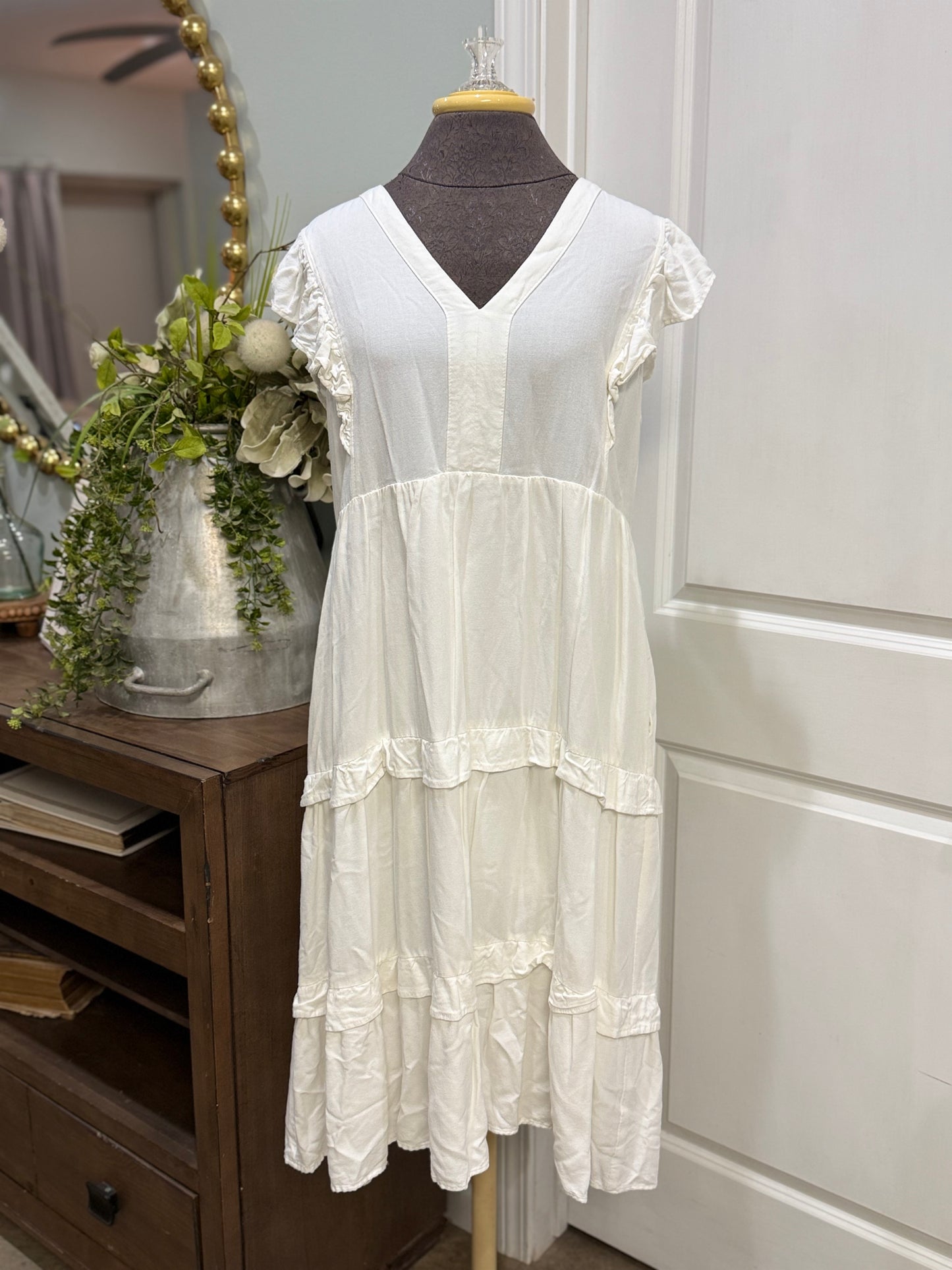 Womens White Entro Maxi Dress Large