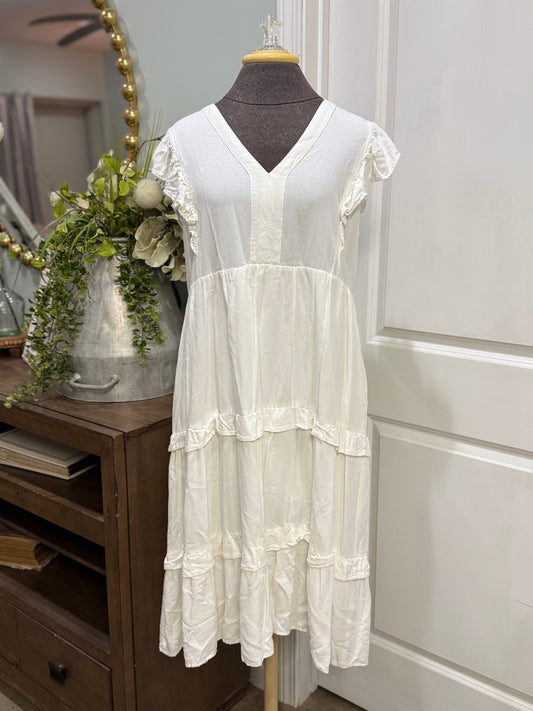 Womens White Entro Maxi Dress Large