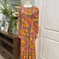 Womens Green Floral Smocked Maxi Dress Large NWOT