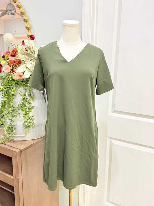 Womens 2heart Olive Green Dress Small EUC