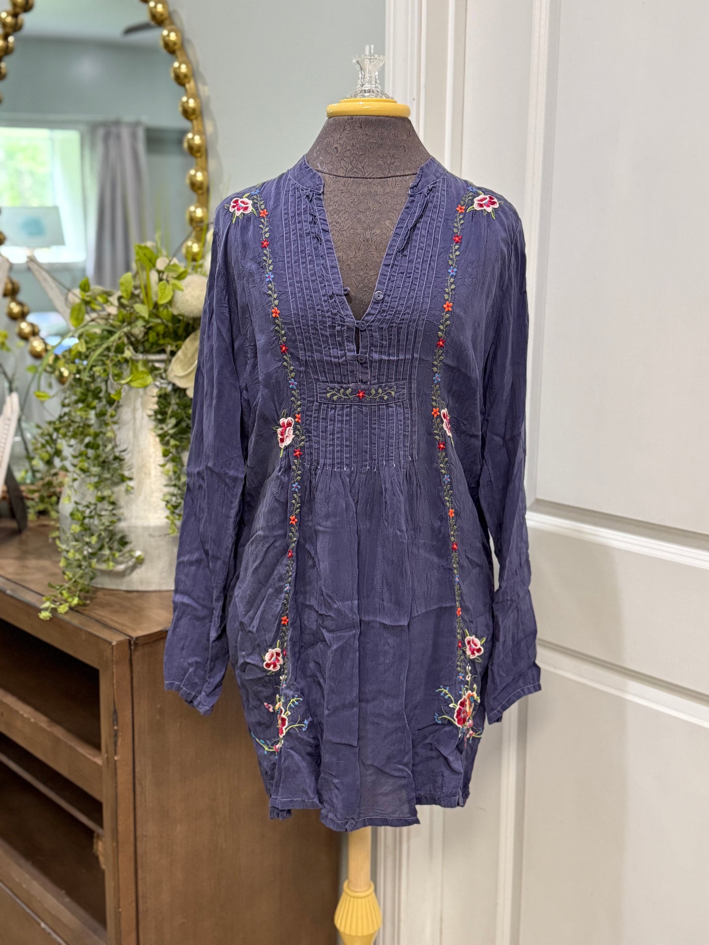 Womens Johnny Was Embroidered Dress Size Medium EUC