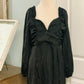 Womens Black Satin Smocked Cocktail Dress Size Large NWT MARKDOWN