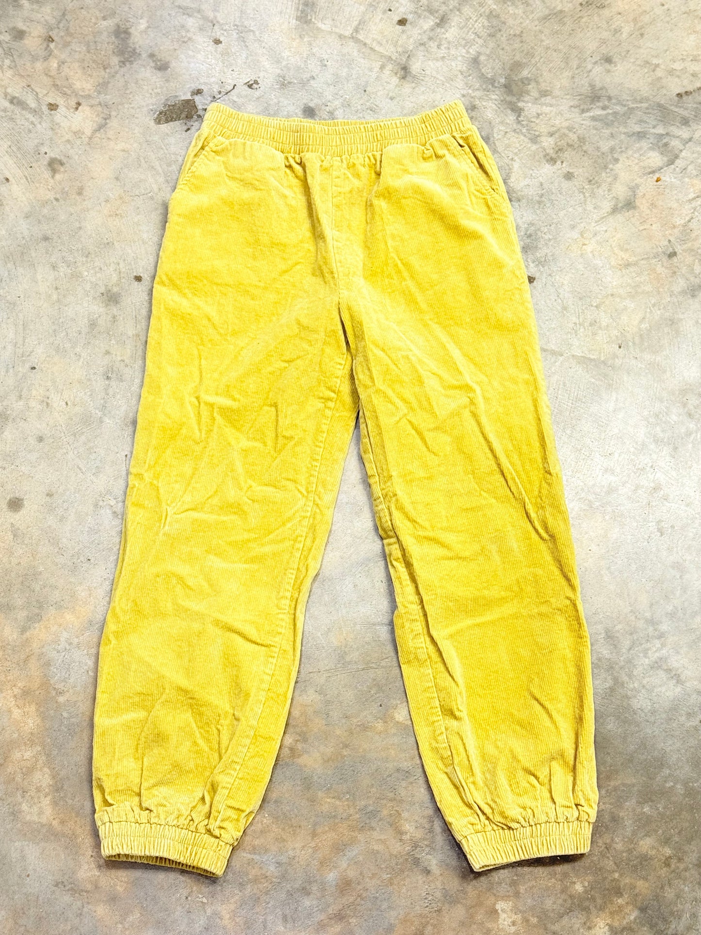 Womens Mustard Corduroy Jogger Pants Medium EUC