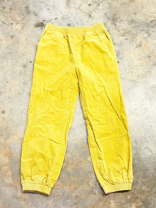 Womens Mustard Corduroy Jogger Pants Medium EUC