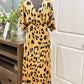 Womens Leopard Satin Dress 2X EUC