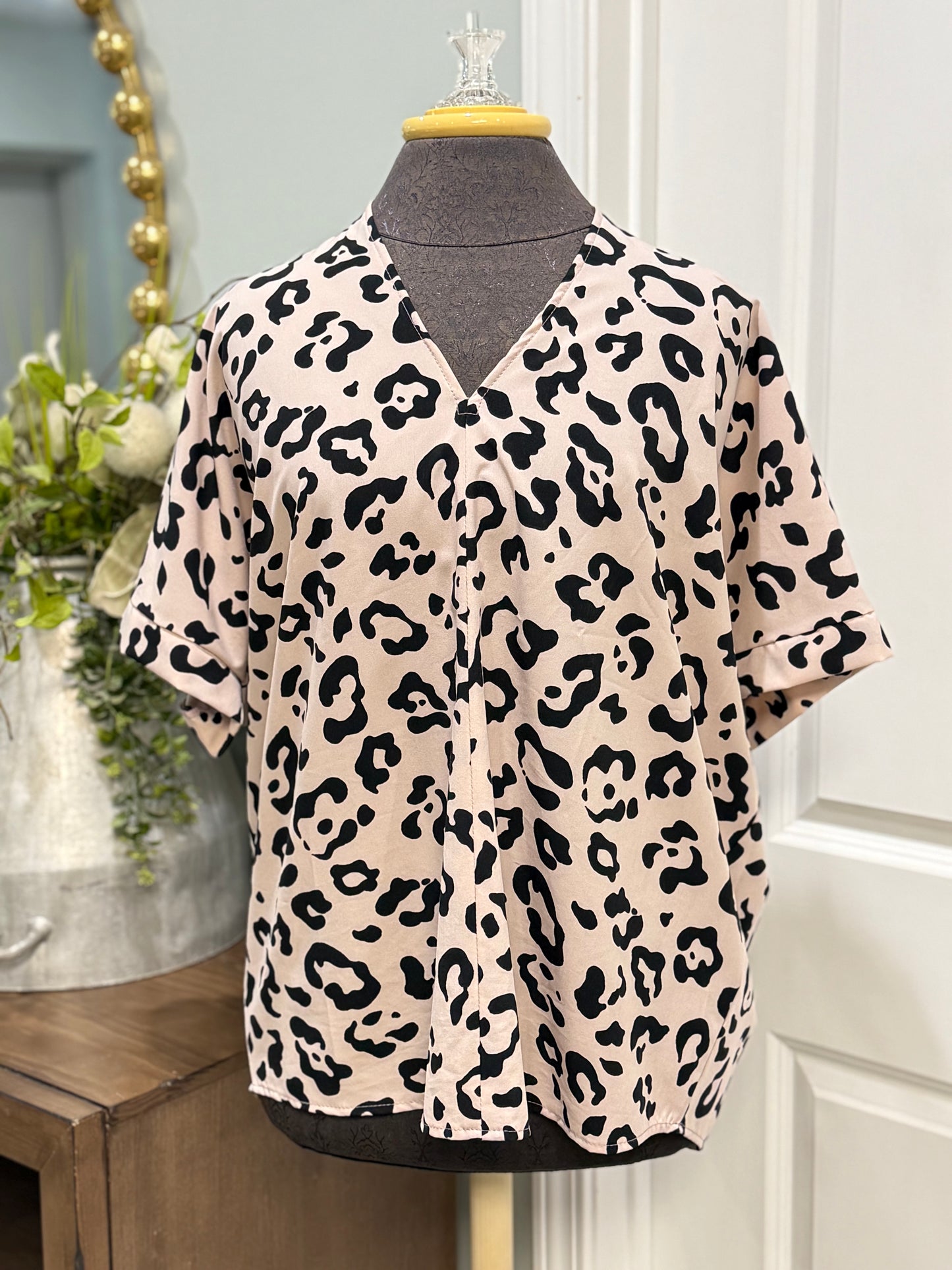 Womens Jodifl Leopard Blouse Small EUC
