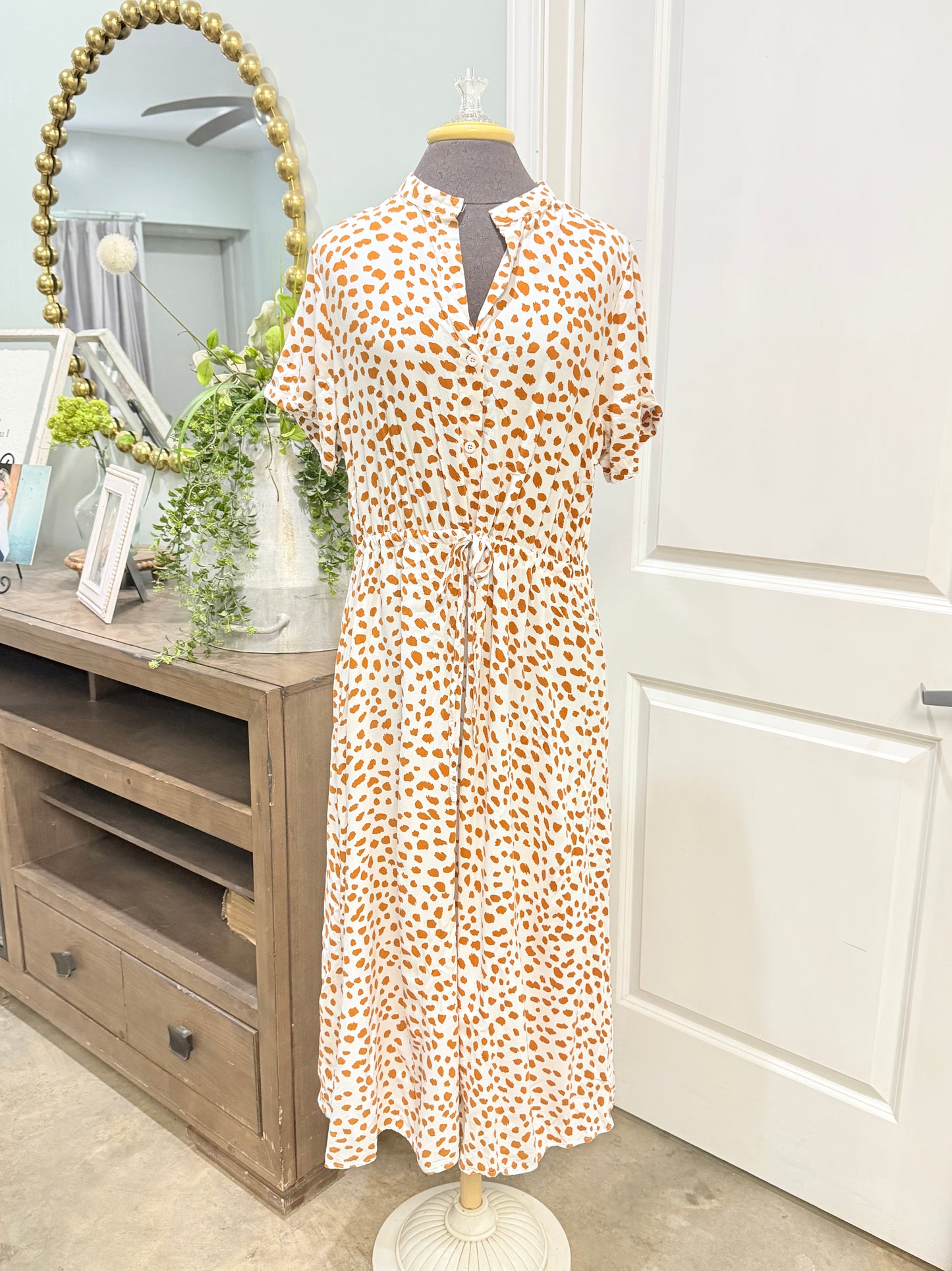 Womens Leopard Dress XL EUC