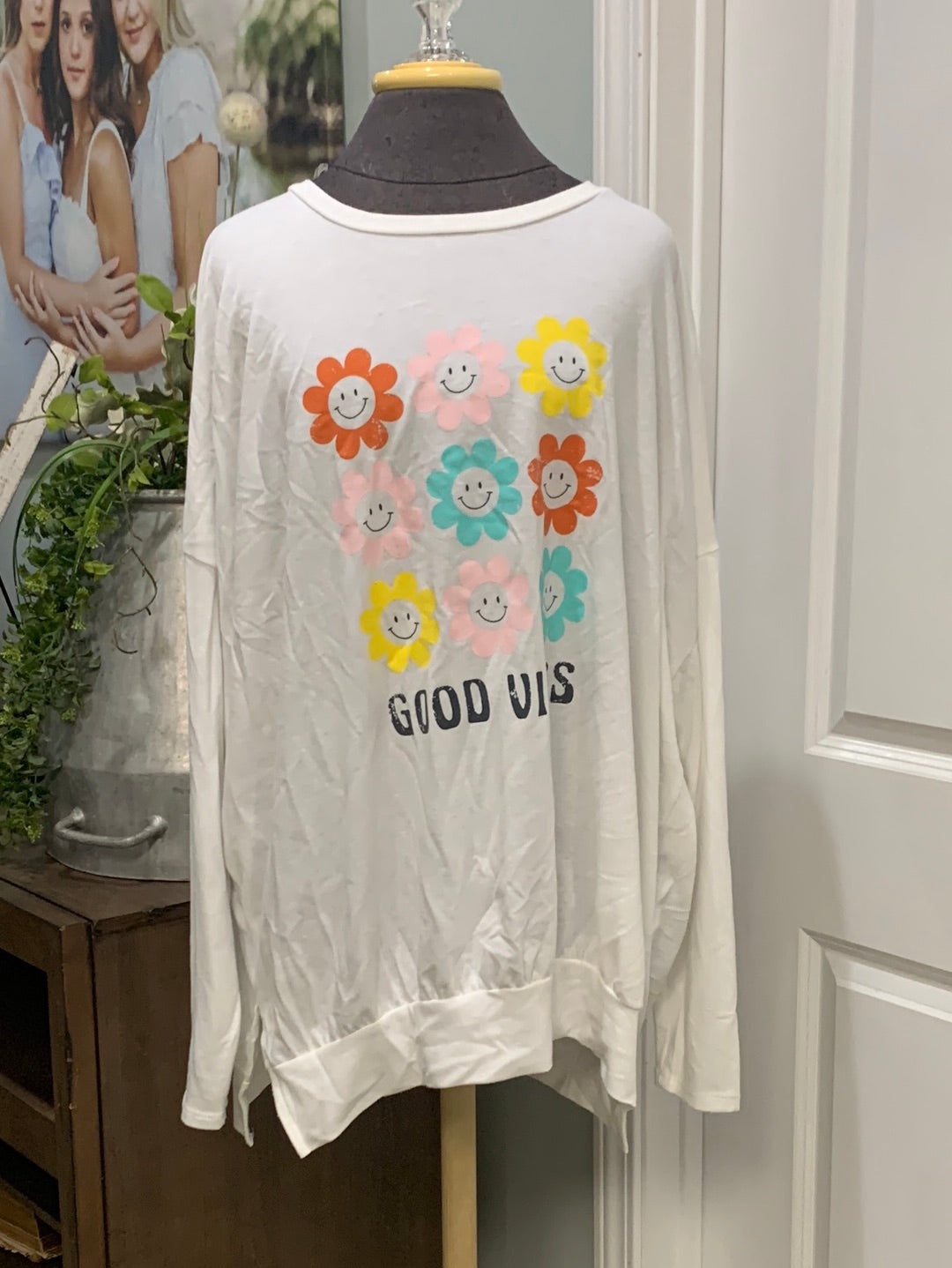 Womens Good Vibes Blouse Size Large