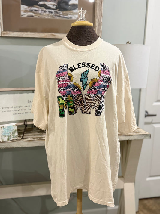 Womens Blessed Mama Tee 2XL