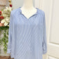 Womens Loft Stripe Blouse Medium Petite EUC