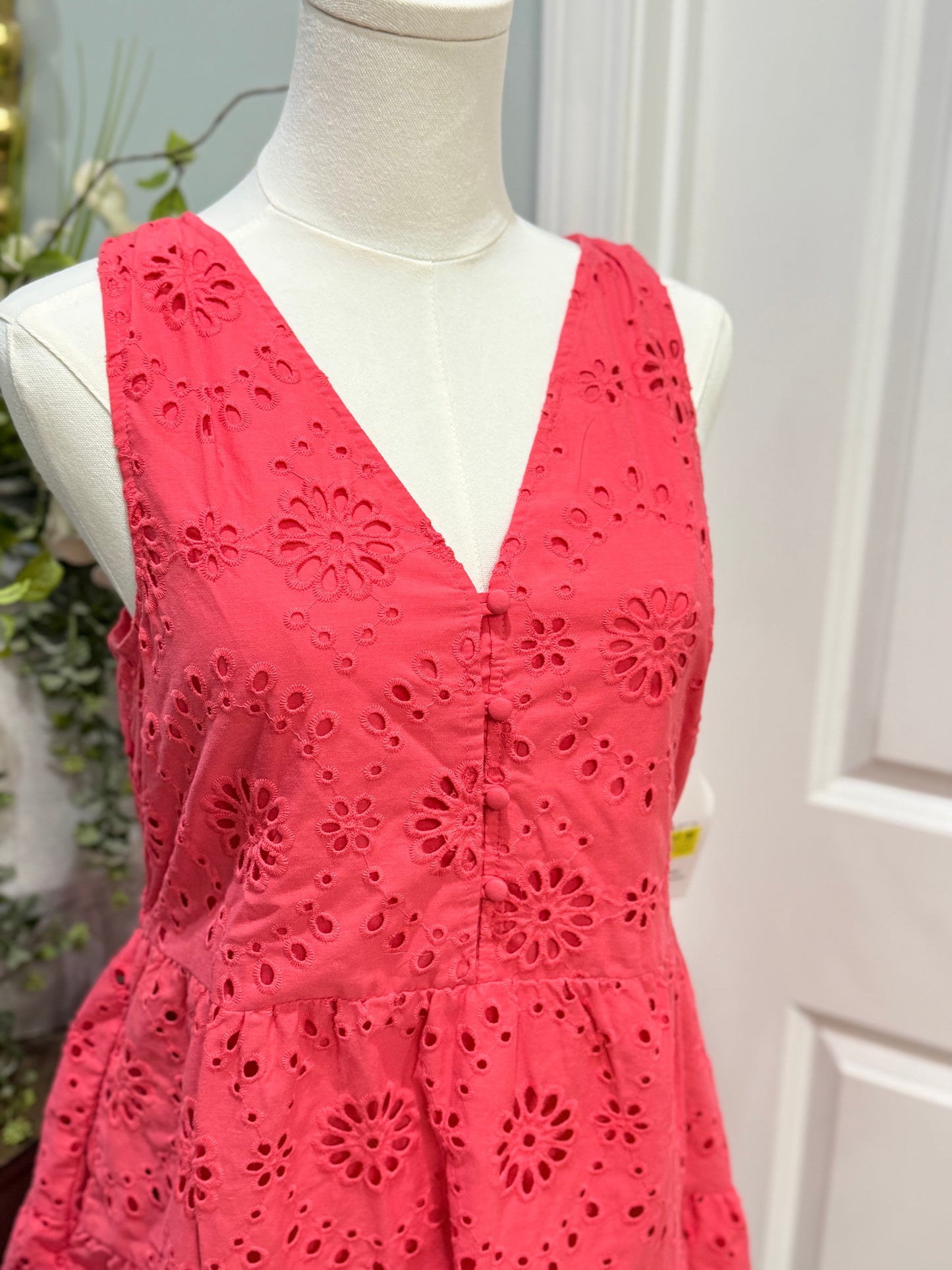 Womens Pink Eyelet Dress Small NWT