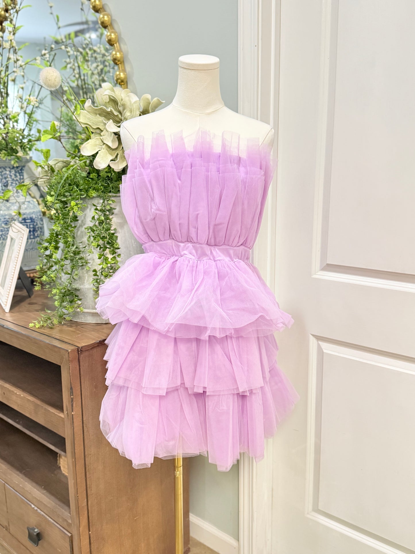 Womens Strapless Tulle Party Dress Large NWT