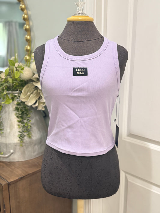 Womens Lulu Mac Tank Lavender Large NWT