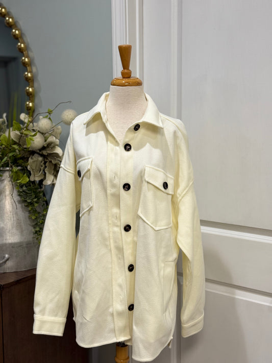 Womens Cream Shacket Size Large NWT $40